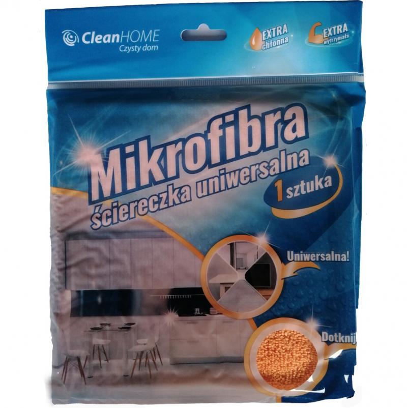 Ściereczka mikrofibra (mikrofaza) CleanHOME pomarańczowa 30x30cm